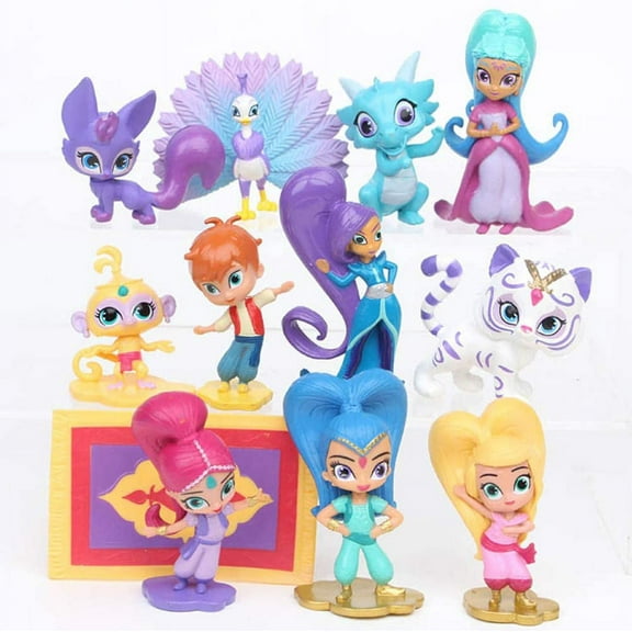 Princess Shine Figure Playset 12 Pcs Cake Top - Popular Movie Characters Toys