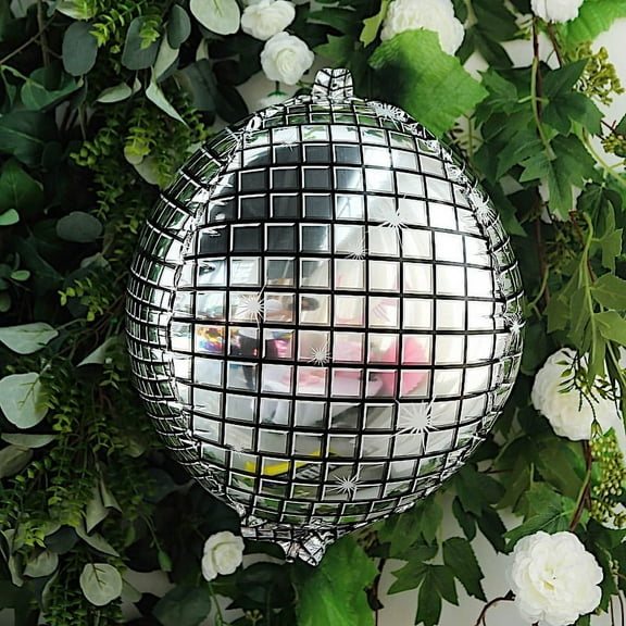 Balsa Circle 13" Silver Disco Ball Orb Mylar Foil Plain Balloon Wedding Party Event