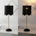 thumbnail image 5 of JONATHAN Y Celerie 27.5" Coastal Bohemian Rattan/Iron Scalloped Buffet LED Table Lamp with Pull Chain, Black/Brass Gold (Set of 2), JYL1138C-SET2, 5 of 8
