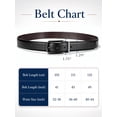 thumbnail image 3 of Punplita Men's Leather Dress Belt, Two Colors in One Black & Brown, Classic Prong Buckle, 3 of 6