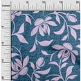 thumbnail image 2 of oneOone Cotton Silk Medium Blue Fabric Floral Magnolia With Texture Quilting Supplies Print Sewing Fabric By The Yard 42 Inch Wide, 2 of 4