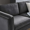thumbnail image 5 of Sofa, Velvet, Dark Grey Gray, Modern Contemporary Urban Design, Living Lounge Room Hotel Lobby Hospitality, 5 of 10