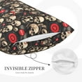 thumbnail image 3 of Rateoe rock record Skull Pattern Pillow Covers with Invisible Zipper(Pillows are not Included) Standard Pillowcases-20"x30", 3 of 6