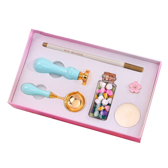 Wax Seal Stamp Kit, Sealing Wax Beads and Marker Pen, for Holiday Decorations, Postcards, Invitations