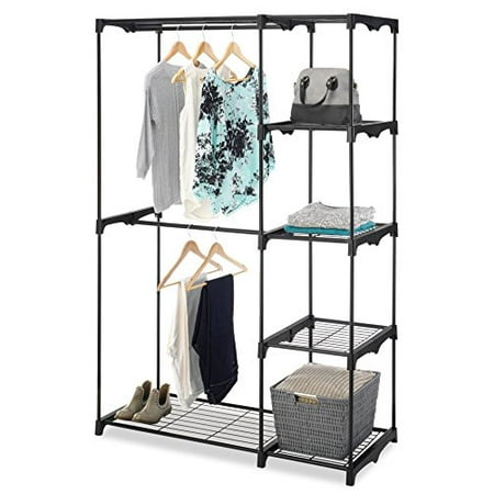 Whitmor Freestanding Double Potable Rod Wardrobe Organizer