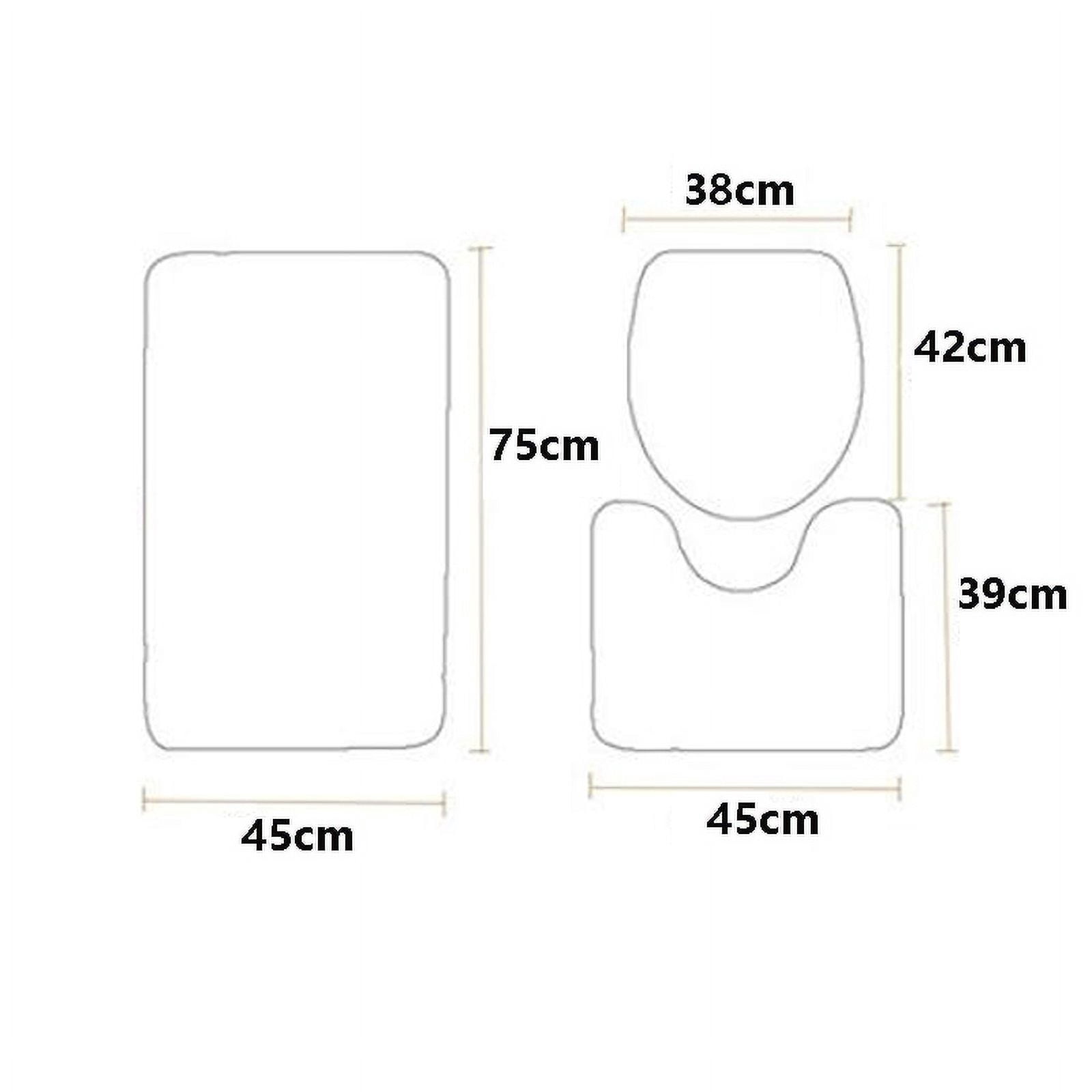ANITYSO Soft Memory Foam Set 3 Pcs Bathroom Rugs Grey Marbling Style Toilet Mats Machine Washable