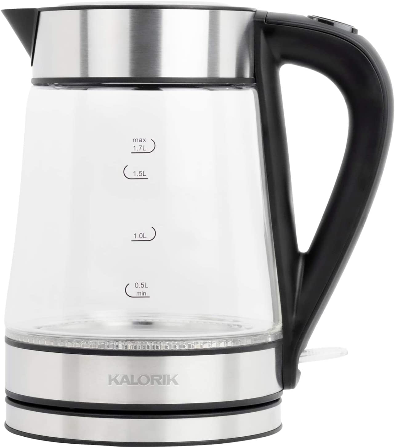 Restored Kalorik 1.7 Liter Digital Temperature Variable Rapid Boil Electric Kettle, Stainless Steel (Refurbished)