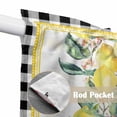 thumbnail image 4 of Yellow Lemon Swag Valances for Windows, Kitchen Window Curtains Over Sink, Summer Botanical Black White Plaid Pastoral Window Treatment Curtains for Living Room/Bedroom Curtains 2 Panel Sets 36"x45", 4 of 8