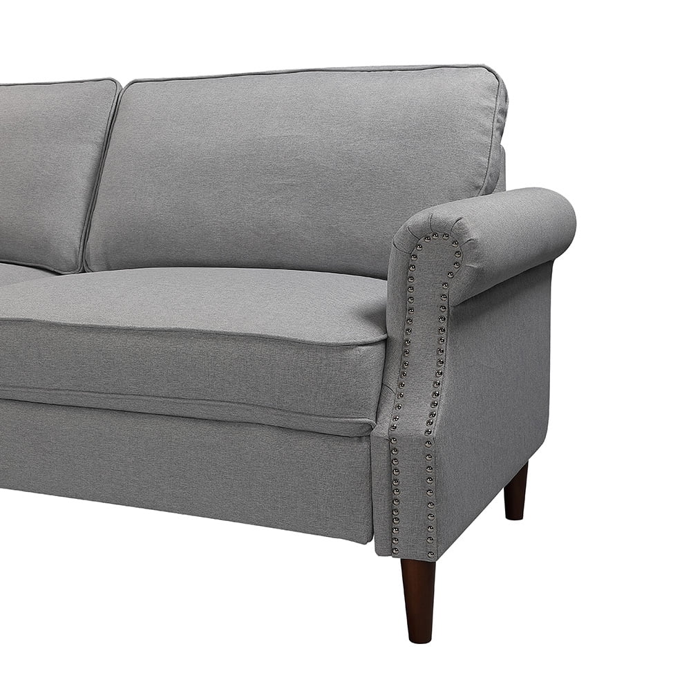 Kepooman 56" Modern Linen Farbic Loveseat Sofa, Overstuffed Classically 2-Seater Armrest Sofa Bed for Living Room Bedroom Office, Gray Kepooman 56" Modern Linen Farbic Loveseat Sofa, Overstuffed Classically 2-Seater Armrest Sofa Bed for Living Room Bedroom Office, Gray
