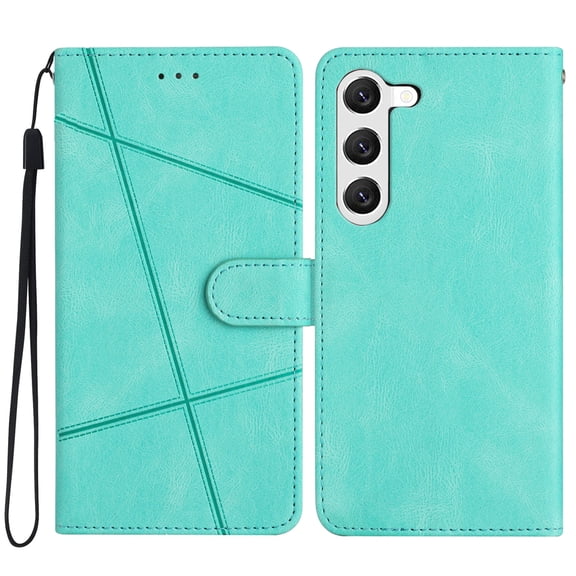 Galaxy S21 5G Flip Wallet Phone Case, PU Leather Kickstand Wrist Strap Card Holders Shockproof TPU Inner Shell Slim Magnetic Solid Color Case Cover for Samsung Galaxy S21 5G 6.2" 2021, Green