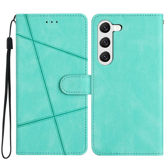 Tarise Galaxy S22 5G Flip Wallet Phone Case, PU Leather Kickstand Wrist Strap Card Holders Shockproof TPU Inner Shell Slim Magnetic Solid Color Case Cover for Samsung Galaxy S22 5G 6.1" 2022, Green