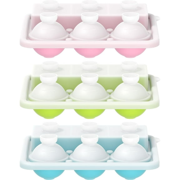 Ice Cube Trays 3 Pack, Silicone Round Ice Ball Molds& Square Large Ice Molds Combo with Lids, Funnel Design Easy-Release Reusable Ice Ball Maker for Whiskey, Cocktail, Bourbon, Homemade Drinks