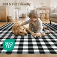 thumbnail image 4 of ODIKA 9'x12' Washable Area Rug Low Pile, Flatwoven, Door Welcome Plaid Bordered Gingham Farmhouse Squares Front Layered for Great Room, Indoor Concept, Large Living, 4 of 7