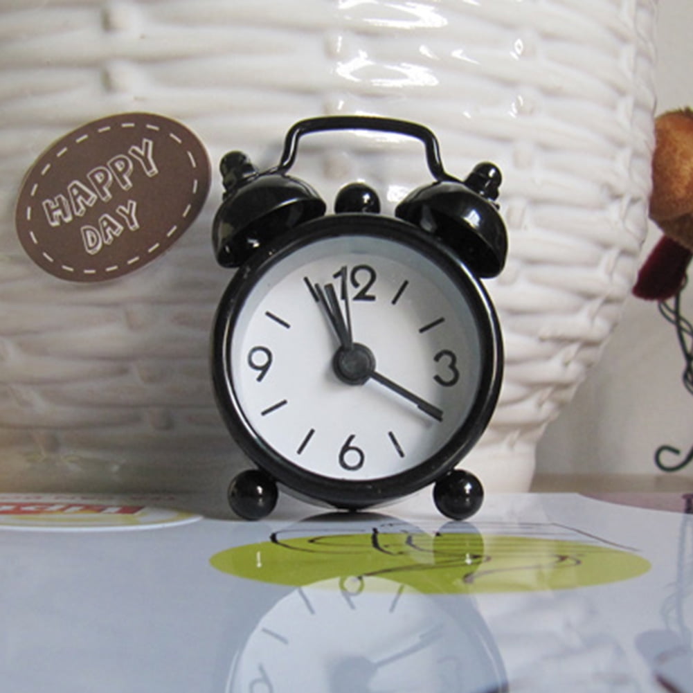 New Home Outdoor Cute Mini Cartoon Dial Number Round Desk Alarm Clock Gift US 