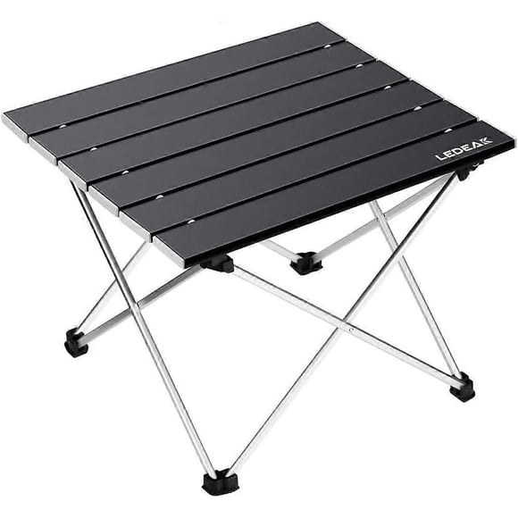 Portable camping table, lightweight folding table with aluminum tabletop and carrying bag, easy to carry, perfect for outdoor, picnic, cooking, beach