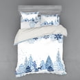 thumbnail image 2 of Ambesonne Winter Bedding Set 3 Pcs, Deer Pine Trees Xmas, Twin, Blue White, 2 of 3
