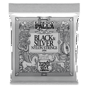 Ernie Ball P02406 Ernesto Palla Nylon Black and Silver Classical Tie On Set
