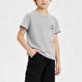 thumbnail image 5 of Muscularfit Boys Athletic Shirts Short Sleeve T Shirts for Boys Golf Shirts Pullover Shirts Gray Graphic Tees Crew Neck First Grade Shirt,10-11 Years, 5 of 9