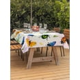 thumbnail image 3 of Outdoor Tablecloth with Umbrella Hole for Patio/Picnic/Party/Camping, Spring Butterfly Dragonfly Waterproof Table Cloth Rectangle Table Cover Washable, Botanical Floral Colorful (60"x 84"), 3 of 8