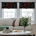 thumbnail image 3 of LALILO Kitchen Curtain Valance Neon Bright Black Rod Pocket Window Curtain 52"x 18" Set of 2, 3 of 6