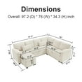 thumbnail image 6 of 97*76 Inch L-Shaped Sectional Sofa Couch with Storage Seat and Storage Ottoman,Chenille Fabric Corner Sofa  Couch with 7 Seats & 2 Pillows for Living Room, 6 of 18