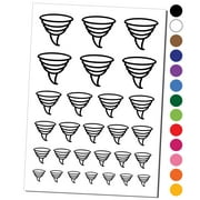 Tornado Icon Water Resistant Temporary Tattoo Set Fake Body Art Collection - Black