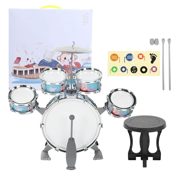 Acheter Ensemble de batterie pour enfants 6 pièces, Kit de batterie Jazz  avec tabouret pliable, pédale de cymbale, baguettes