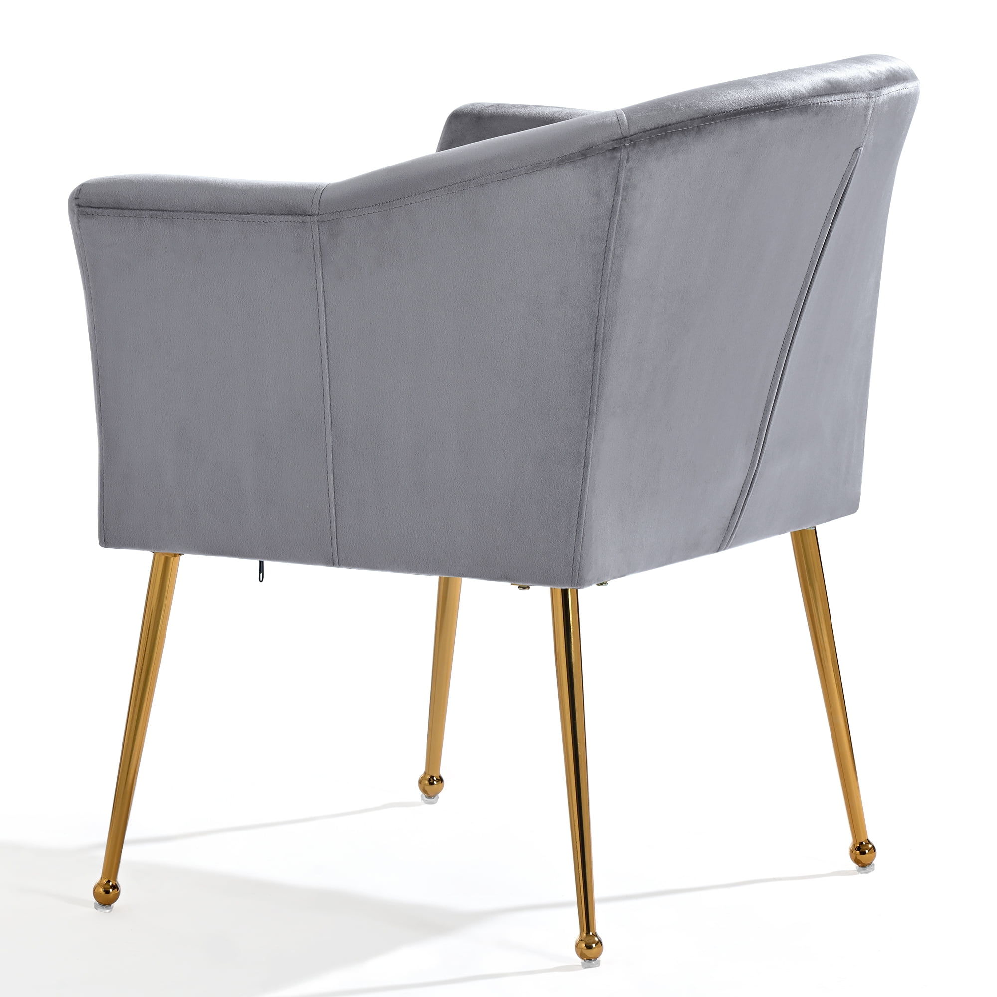 YYAo Velvet Accent Chair, Upholstered Comfy Armchair with Metal Legs for Bedroom, Living Room, Gray YYAo Velvet Accent Chair, Upholstered Comfy Armchair with Metal Legs for Bedroom, Living Room, Gray