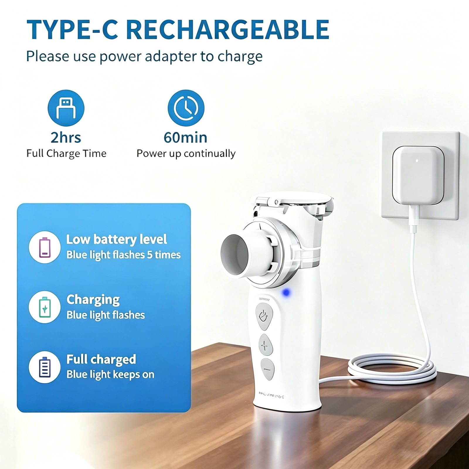 Personal Portable Humidifiers,Ultrasonic Cool Mist,Auto-Cleaning Rechargeable Handheld Personal Steam Inhaler, Vaporizer, Humidifier With Case,Home & Outdoor Use