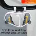 thumbnail image 2 of Car Blind Spot Mirror 1 Pair Front Wheel Auxiliary Rearview Double-Sided Mirror Wide Angle Mirror 360 Degree Adjustable for Cars Red, 2 of 6