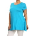 thumbnail image 2 of Women's Casual Solid Color Short Sleeve Tunic Top With Pockets, 2 of 5