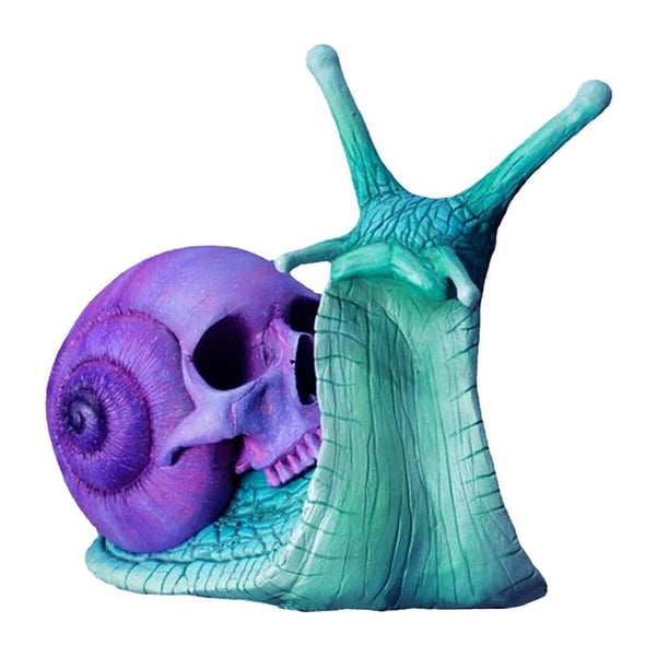 Halloween Y Artesanías De Resina De Caracol, Escultura De Esqueleto De Caracol, Adornos De Animales Para Jardín, Patio, Plantas En Maceta Inevent HA039942-02