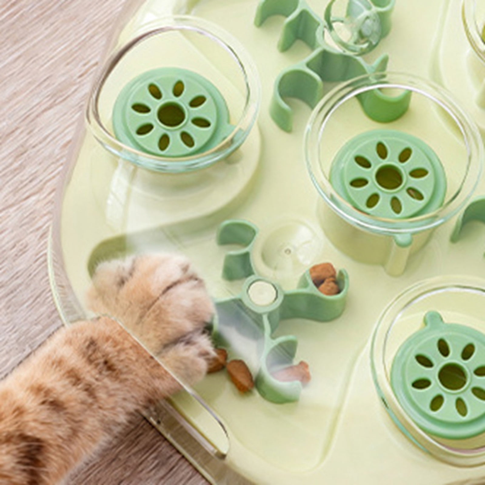 Interactive Cat Slow Feeder Puzzle Bowl Visible Dispensing Enrichment Toy for Mental Stimulation Anxiety Relief Indoor Cats