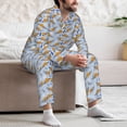 thumbnail image 7 of Sikiie Cute Sloth Mens Pajama Set, Soft Warm Long Sleeve Sleepwear, Cozy Button-Down Pjs for Men-, 7 of 7