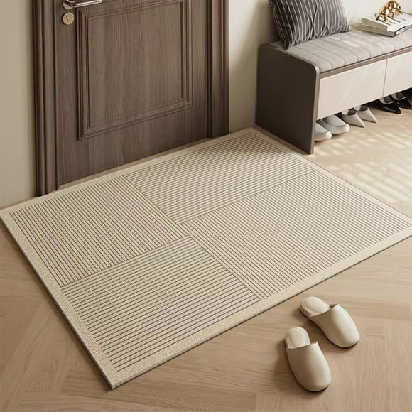 EGNMCR Home Decor, Room Decor, Wall Decor Striped Carpet Comfortable Living Room Carpet Refreshing Bedroom Carpet Home Balcony Carpet Polyester Beige Carpet