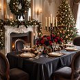 thumbnail image 6 of PoyoKee Christmas Tablecloths Rectangular, 60"×84" Flowing Satin Tablecloth, Christmas Decorations for Wedding Banquet Dessert Table Layout, 6 of 6