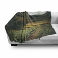 thumbnail image 2 of Landscape Soft Flannel Fleece Throw Blanket, Scenic Mountainous Landscape Gloomy, Cozy Plush for Indoor and Outdoor Use, 50" x 60", Evergreen Pale Taupe, by Ambesonne, 2 of 5