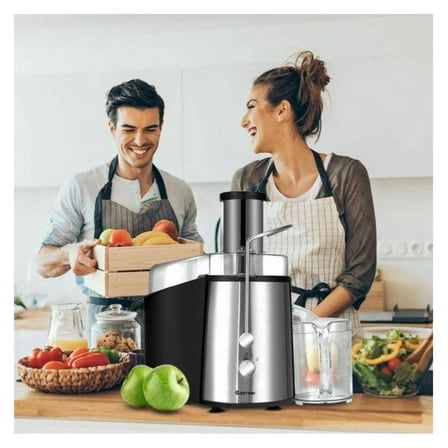 Juice Extractor, 2 Speed Electric Wide Mouth Centrifugal Juicer, 700W Stainless Steel Juice Machine with Wide Feeder Chute, Easy Clean, for Fruits & Vegetables
