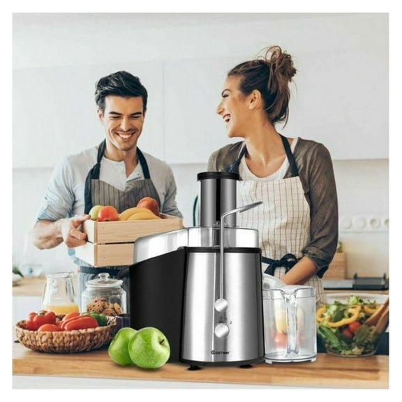 Juice Extractor, 2 Speed Electric Wide Mouth Centrifugal Juicer, 700W Stainless Steel Juice Machine with Wide Feeder Chute, Easy Clean, for Fruits & Vegetables