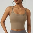 thumbnail image 2 of AherBiu Workout Tank Tops for Women Low Cut Cowl Neck Crossover Racerback Cropped Athletic Tshirt with Built in Bra, 2 of 6