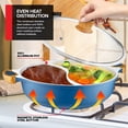 thumbnail image 5 of Nonstick Hot Pot with Divider, Blue Shabu Shabu with Silicone Spoons, Divided Cooker for Two Broths, Compatible with Induction, Gas Stove, or Grill, 5 of 5