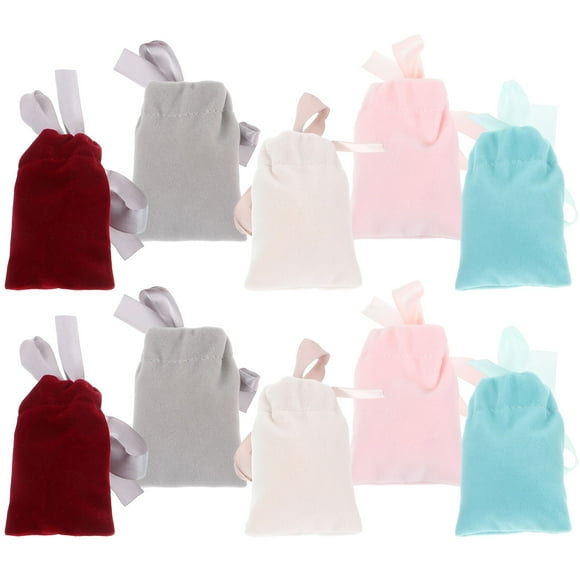 Nestingho 10Ud Bolsas De Regalo Con Cordón Multicolor De Material Premium Para Almacenamiento Y Envoltura Elegante