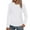 White, variant on ShiShine Long Sleeve Shirts for Women Ruched Fall Tops Crew Neck T Shirts Fashion Clothing 2025