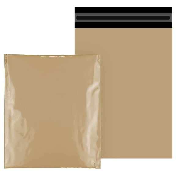 15"x19" (38cm x 48cm) 100pcs Beige Bag Mailers Plastic Packaging Mailing Shipping Bag Waterproof and Tear-Proof Strong Self Adhesive Multipurpose Envelope Small Medium Large