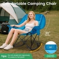 thumbnail image 2 of MOPHOTO Blue Oversized Rocking Camping Chair Support 400 lbs,Full Padded Patio Chair with Cup Holder,Side Pocket,Carry Bag,Portable Foldable Outdoor Rocker Chair for Camping Backyard(No heating), 2 of 7