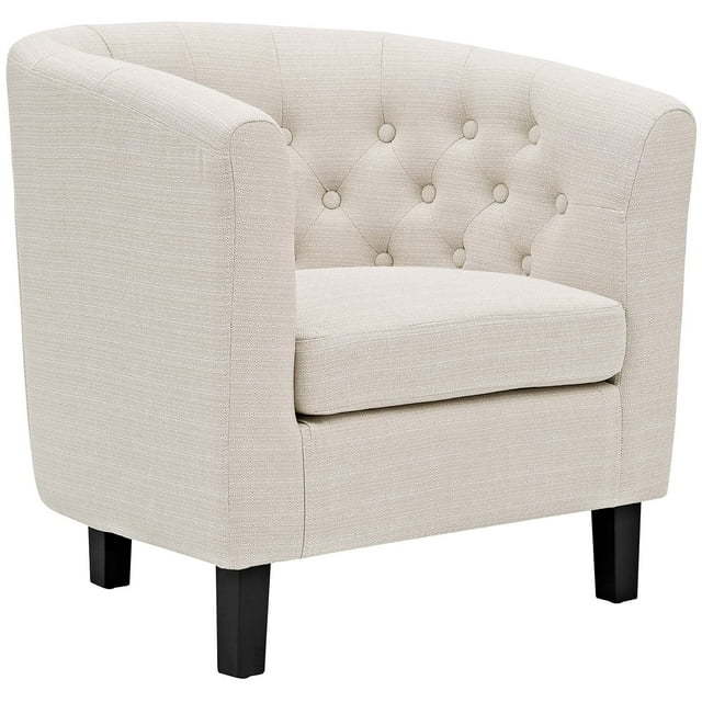 Modway Prospect Upholstered Fabric Contemporary Modern Accent Arm Chair, Beige