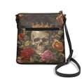 thumbnail image 2 of Kuiaobaty Skull Rose Print Crossbody Bag for Women, Lightweight PU Leather Shoulder Purse with Adjustable Strap, Zipper Pockets Messenger Handbag Crossbody for Travel, 2 of 7