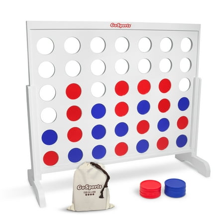 GoSports Giant 4 in a Row Game with Carrying Case - 4 foot Width - Made from Wood