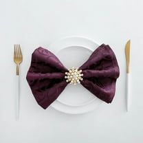 XmhyTop 2 Pack Damask Cloth Napkins 19.68 x 19.68 Inch, Jacquard Table Cloth Napkins Square Satin Napkins Fabric Dinner Napkins for Wedding Party Banquet, Purple Red