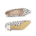 thumbnail image 5 of BLISSFUL STEP Edition Women's Shoes Polka Dot Kitten Heel Pumps Pointed Toe Slip-on Heels White 8, 5 of 7